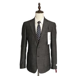 Calvin Klein Men's 36 Regular Sport Coat Slim-Fit Wool Charcoal Herringbone NEW